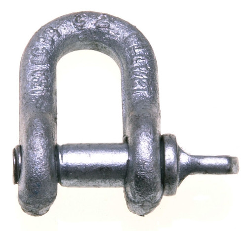 Campbell 5430635 3/8" Chain Shackle, Screw Pin, Forged Carbon Steel, Galvanized, Bulk
