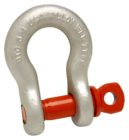 Campbell 5410695 3/8" Alloy Anchor Shackle, Screw Pin, Forged Alloy, Galvanized, Bulk