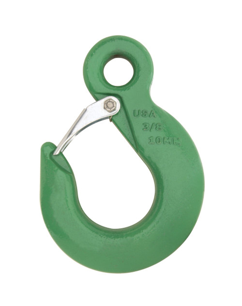 Campbell 5646495 9/32" Cam-Alloy Eye Sling Hook w/ Latch, Grade 100, Painted Green, Bulk