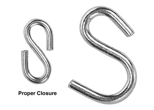 Campbell 6108018 1/4" Seven Seas S-Hook, Bright, 50 Lbs per Pail