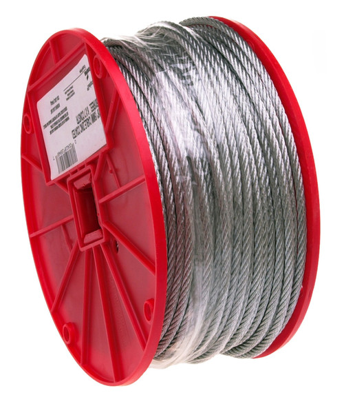 Campbell 7000897 1/4" 7 x 19 Cable, Clear Vinyl Coated to 5/16", 200 Feet per Reel