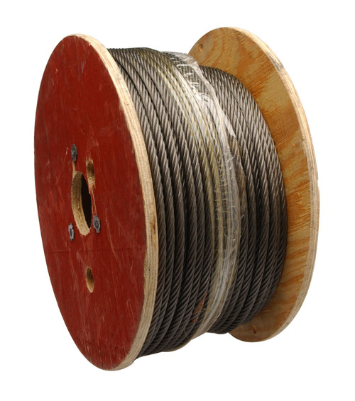 Campbell 7008427 1/2" 6 x 19 Fiber Core Wire Rope, Rust Prohibitive, 250 Feet per Reel