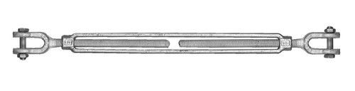 Campbell 6250502 5/16" x 4-1/2" Jaw & Jaw Turnbuckle, Forged Steel, Galvanized, Bulk