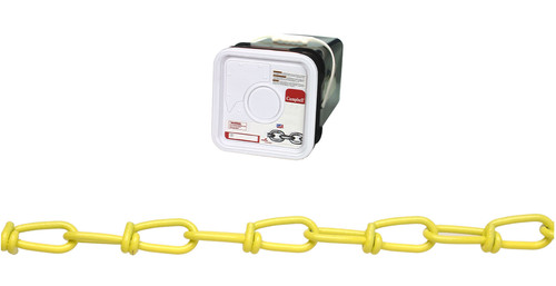 Campbell PD0752496 2/0 Inco Double Loop Chain, Yellow Polycoat, 200' per Square Pail