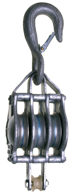 Campbell 7248535 3043AF, 4" Triple Sheave, B&L Star Metal Block, Bronze Bushed,Galvanized