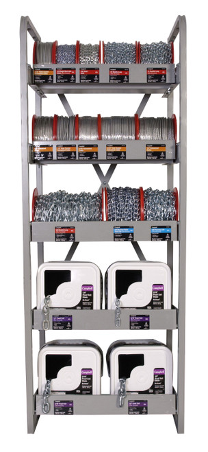Campbell D0720121 Display, 2' Wide, Square Chain Pails, Chain and Cable Reels Assortment