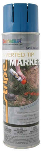 Seymour 20-653 Stripe Inverted Tip Water Base 20 oz., Precaution Blue, 6/Case