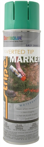 Seymour 20-655 Stripe Inverted Tip Water Base 20 oz., Safety Green, 6/Case