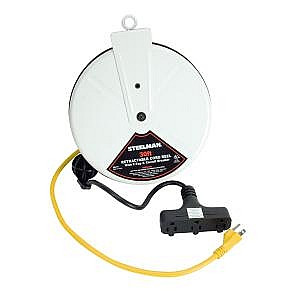 Steelman 98476 30' Cord Reel w/3 Prong Outlet & Straight Plug