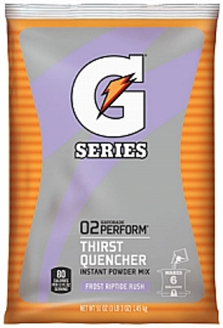 Gatorade 51 Ounce Instant Powder Pouch Riptide Electrolyte Drink - Yields 6 Gallons, 14/Case