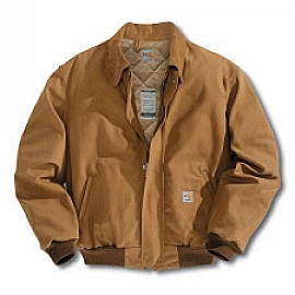 Carhartt FRJ195BNLGTL Large Tall Brown 13 Ounce Cotton Duck Flam