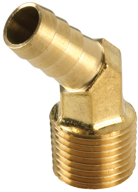 Dixon 1390404C 1/4" MNPT x 1/4" 45 Deg Hose Barb Brass