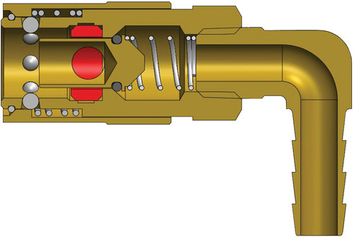 Dixon 2CM9S2.5-B 1/4" MOLD COUP, 5/16" BARB 90 VALVE Body Material: BRASS Body Size: 1/4"