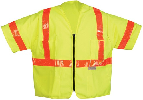 OK-1 OK-SVL3O-04 ANSI Class III Zipper Surveyor Vest with Sleeves Size:2XL (48-52")