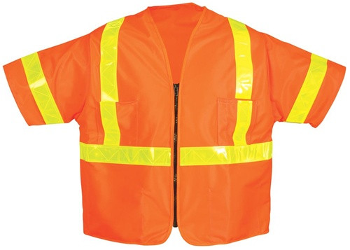 OK-1 OK-SVO3L-04 ANSI Class II Zipper Surveyor Vest with Sleeves Size:2XL (48-52")