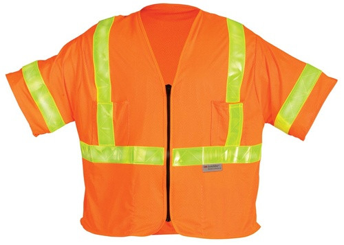 OK-1 OK-SVO3ML-04 ANSI Class II Zipper Surveyor Vest with Sleeves Size:3XL (52-56")