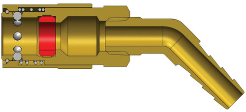 Dixon 4CM4S6-B-E 1/2" MOLD COUP, 3/4" BARB 45 UNVALV Body Material: BRASS Body Size: 1/2"