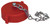 Dixon PFCW200 2" NPSH CAP W/ CHAIN RED STYRENE