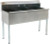 Eagle Group 2460-3-16/3 28" x 61 3/8" 16/304 stainless steel, three-compartment utility sink w