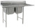 Eagle Group 314-18-2-24R 31 3/4" x 66 3/4" two-compartment, 314 series coved corner sink, 20" x