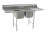 Eagle Group 414-24-2-18 31 3/4" x 88" two compartment - 414 series coved corner sink, 24" x 24
