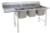 Eagle Group 414-22-3-24L 29 3/4" x 99" three compartment - 414 series coved corner sink, 22" x