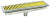 Eagle Group ASFT-15120-FG 15" x 120" yellow fiberglass grating, anti-splash floor trough.