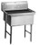 Eagle Group SFN2832-2-14/3 37" x 37" spec-master SFN series two compartment sink, (2) 14" x 32"