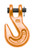 Campbell 4503915 3/4" Alloy Clevis Grab Hook, Forged Alloy, Painted Orange, Bulk