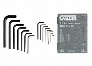 55 Key Allen 56028 15Pc SAE Short Arm Hex Key Set