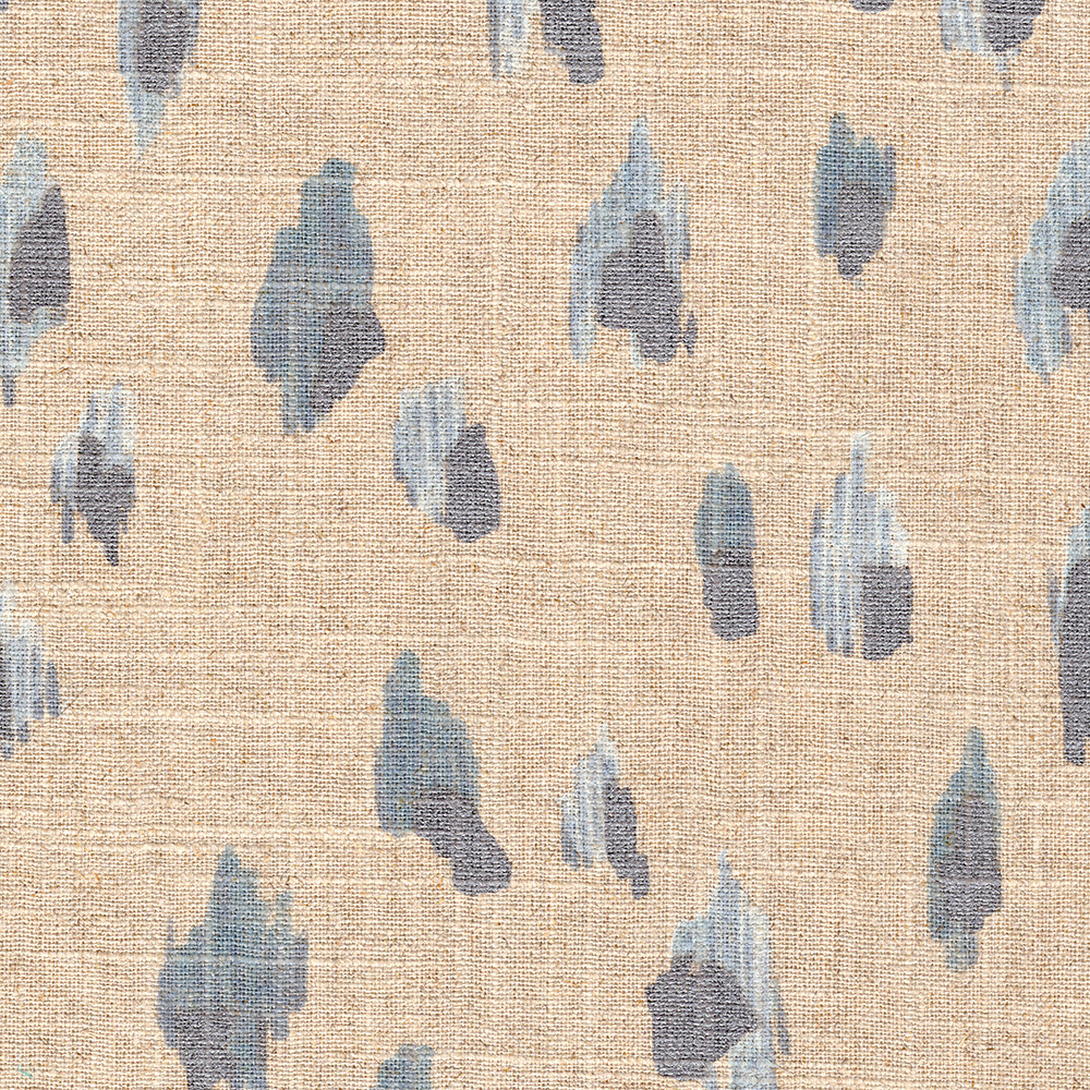 Tailored Tier Curtain Panels In Asher Swedish Blue Metallic Animal