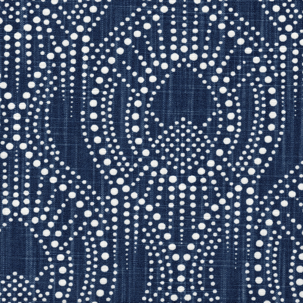 Shower Curtain In Alyssa Regal Navy Dotted Print Close To Custom