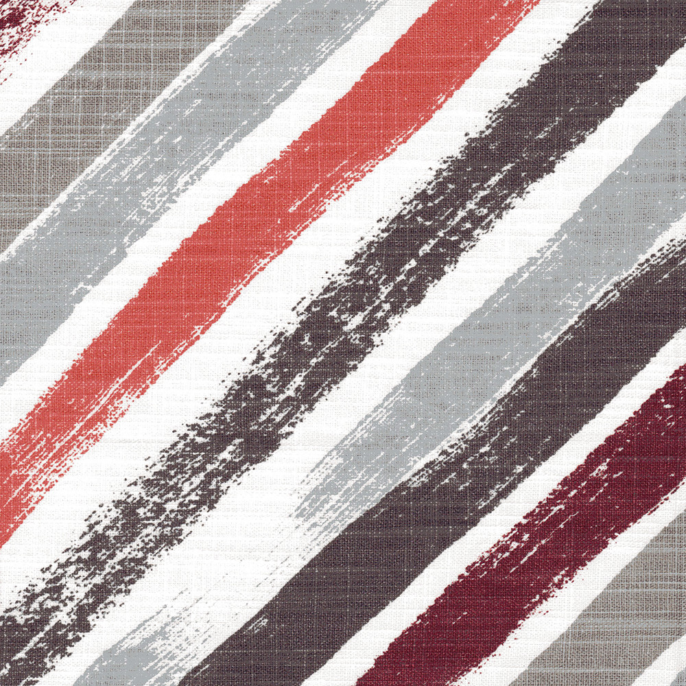 Pinch Pleated Curtain Panels In Stella Scarlet Red Diagonal Stripe