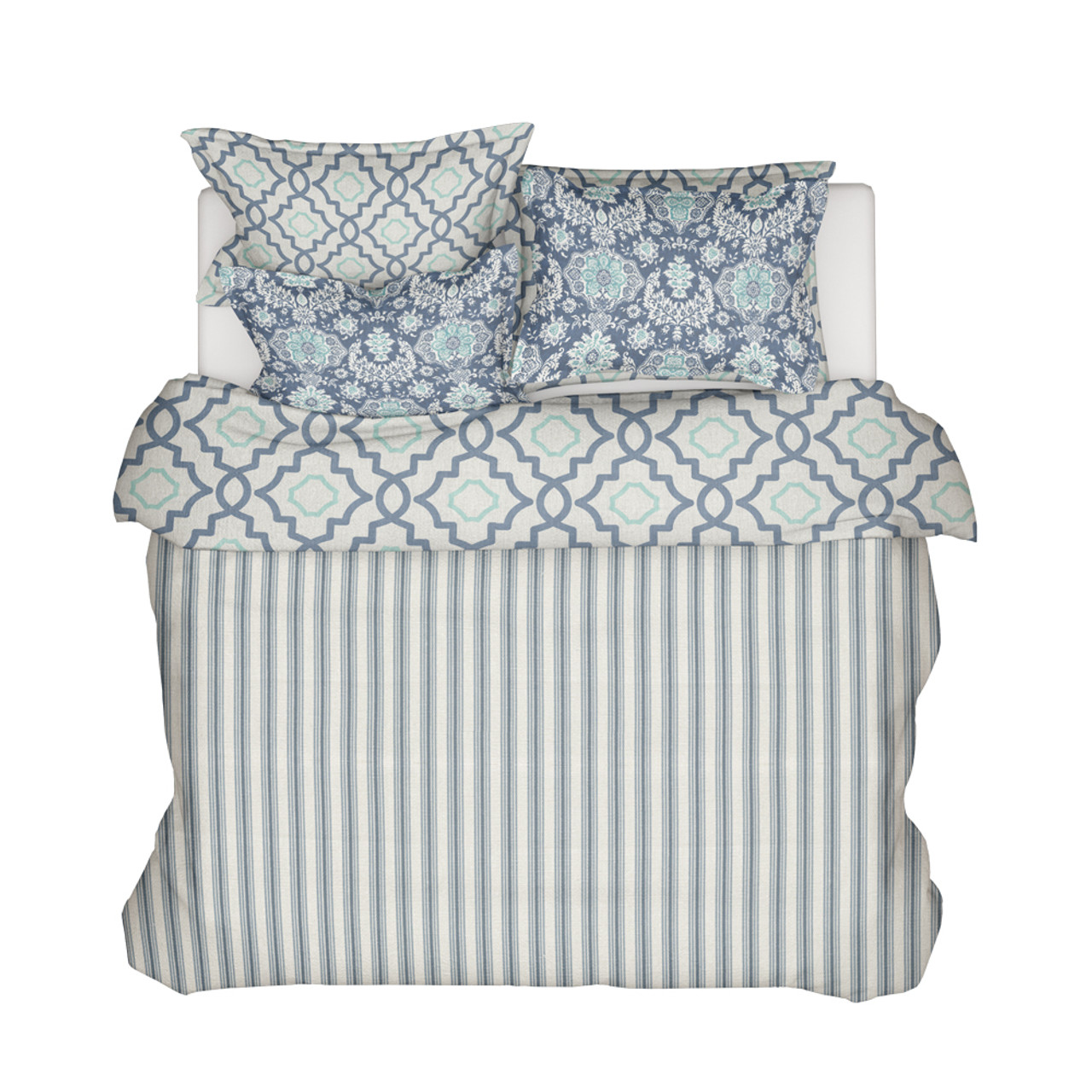 Duvet Cover In Cottage Navy Blue Stripe Close To Custom Linens