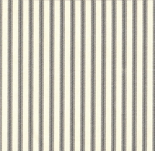 French Country Brindle Gray Ticking Stripe Tailored Bedskirt
