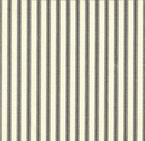Scallop Valance in French Country Brindle Gray Ticking Stripe, Lined
