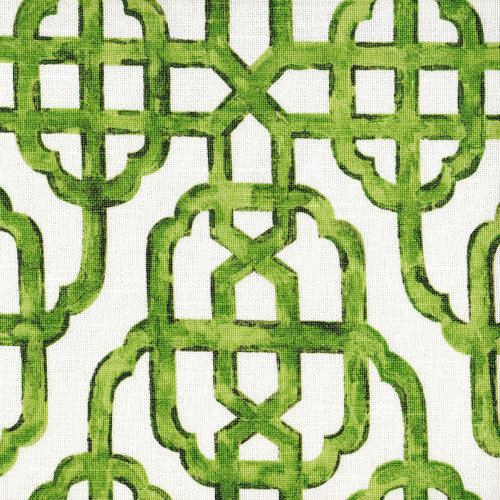 Imperial Jade Green Lattice Tab Top Curtain Panels