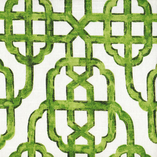 Imperial Jade Green Lattice Tailored Valance, Lined