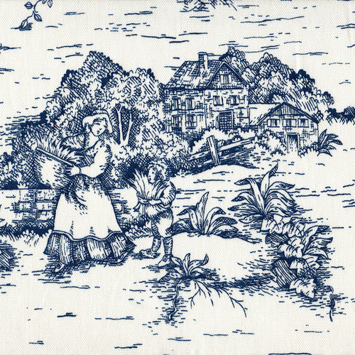 Tab Top Curtain Panels In French Country Nautical Blue Toile