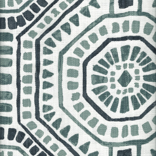 Bricktown Waterbury Geometric Spa Green Slub Linen Tie-Up Valance, Lined 