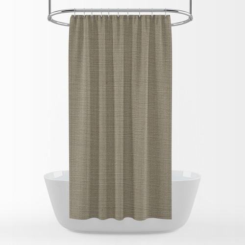 tan linen shower curtain