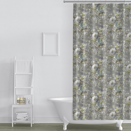 Shower Curtain in Macbeth Heather Gray Floral