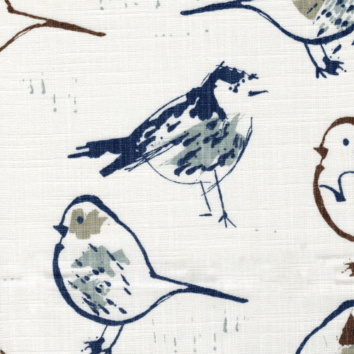 Bird Toile Regal Blue Shower Curtain