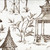 Pagodas Bisque Gray Oriental Toile Tab Top Curtain Panels Pagodas Bisque Gray Oriental Toile Tab Top Curtain Panels