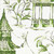 Tailored Bedskirt in Pagodas Jade Green & Gray Oriental Toile  Tailored Bedskirt in Pagodas Jade Green & Gray Oriental Toile