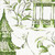 Pagodas Jade Green & Gray Oriental Toile Shower Curtain 