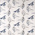 Bird Toile Regal Blue Rod Pocket Curtains