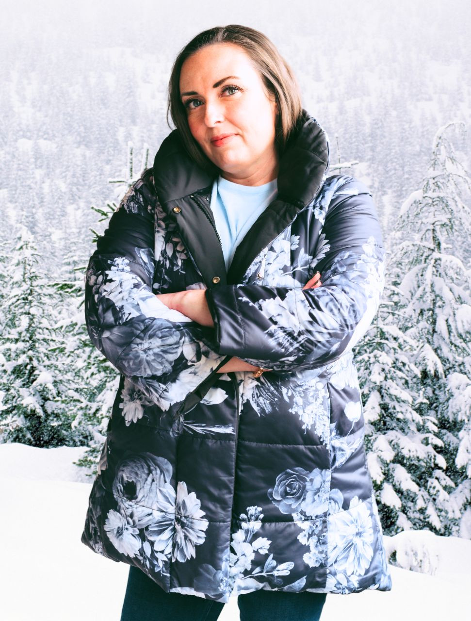 Reversible Puffer Coat - Midnight Garden - Coat de Fleur by Corks