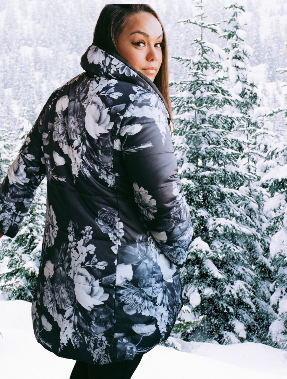 Reversible Puffer Coat - Midnight Garden - Coat de Fleur by Corks