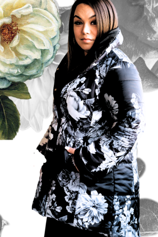 Reversible Puffer Coat - Midnight Garden - Coat de Fleur by Corks